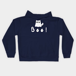 Halloween cat ghost boo Kids Hoodie